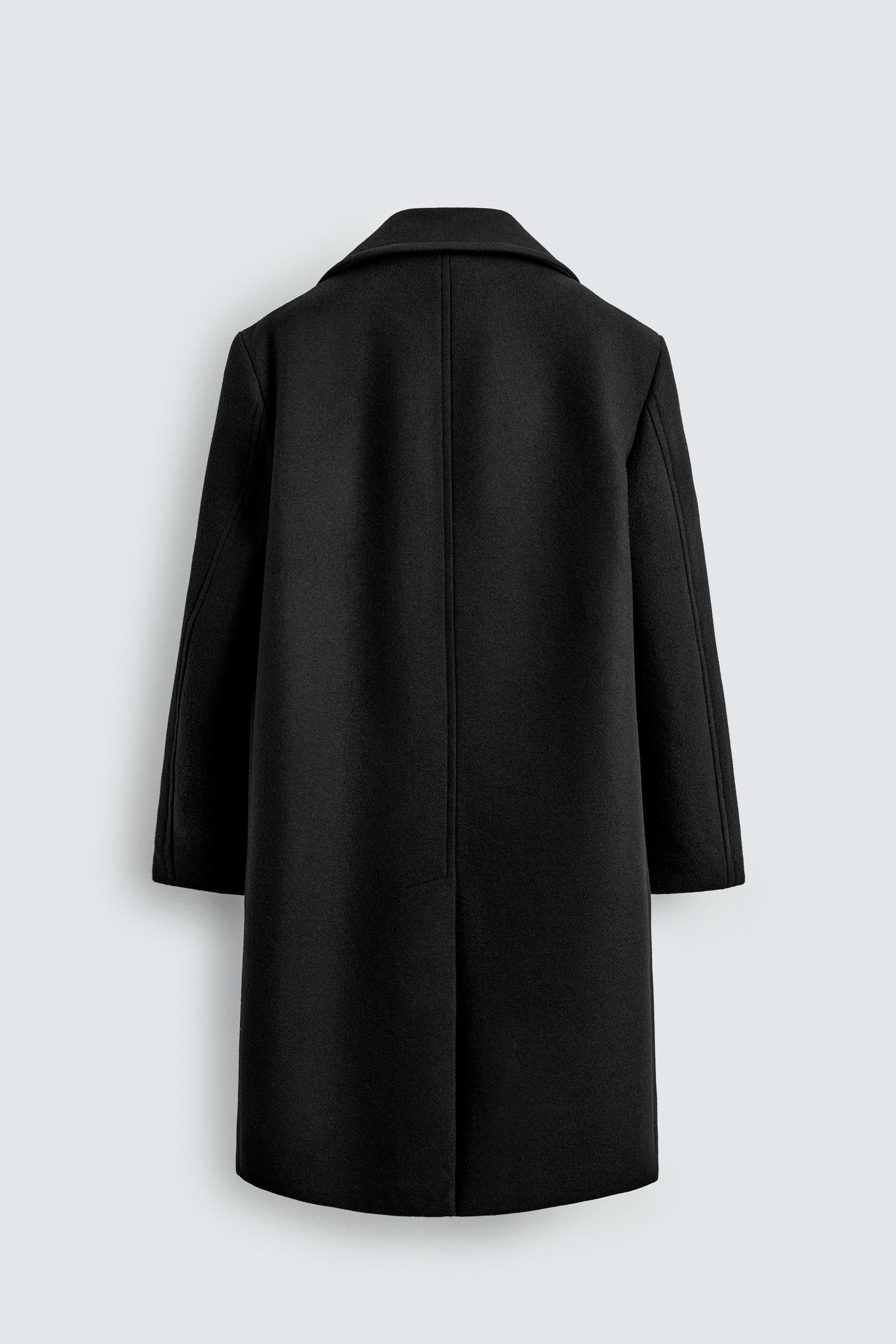 DOUBLE-BREASTED WOOL BLEND COAT